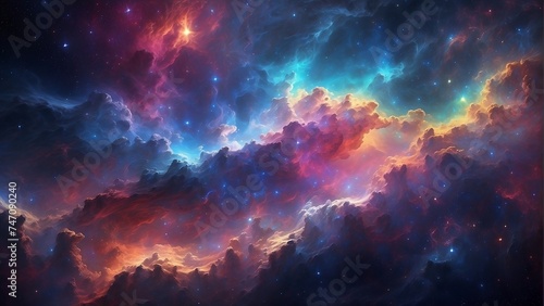 Beautiful cloud nebula  space galaxy  night sky  universe  astronomy  and supernova background wallpaper