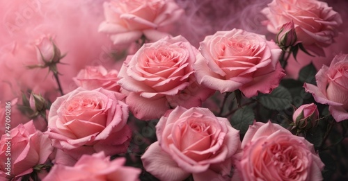 Pastel  Pink Roses with Smoke © azait24