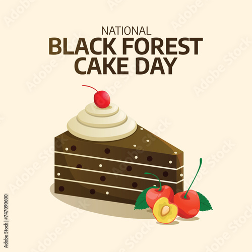 vector graphic of National Black Forest Cake Day ideal for National Black Forest Cake Day celebration.