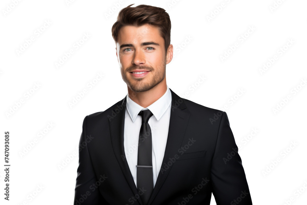 Studio portrait of handsome Caucasian Americana businessman wear formal suit and necktie with a beautiful smiling isolated on transparent png background, CEO manager with smart look. Studio portrait of handsome Caucasian Americana businessman wear formal suit and necktie with a beautiful smiling isolated on transparent png background, CEO manager with smart look.