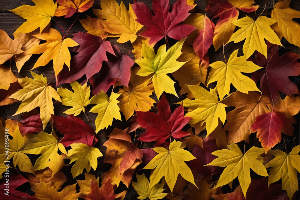 Autumn leaves background, top view Autumn leaves background, top view