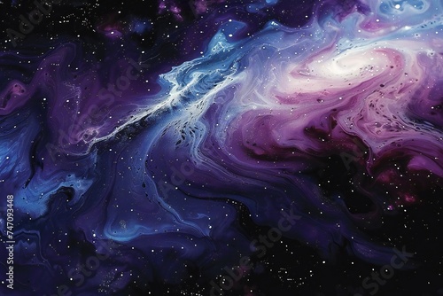 Liquid galaxy background made of paint Generative Ai 
