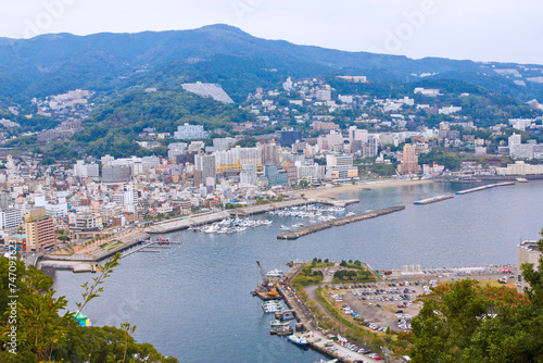 Cityscape of Atami town in Shizuoka prefecture  Chubu  Japan. 