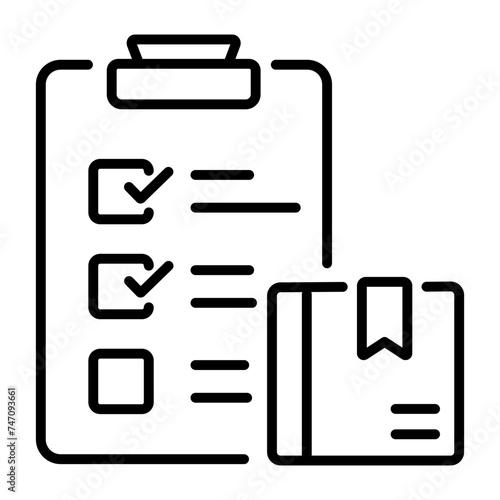 Download this linear icon of inventory checklist 