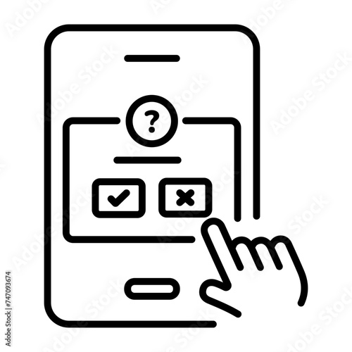 Online polling trendy line style icon 