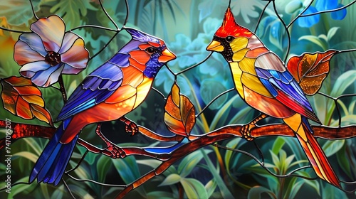 stained glass window bird © Sania