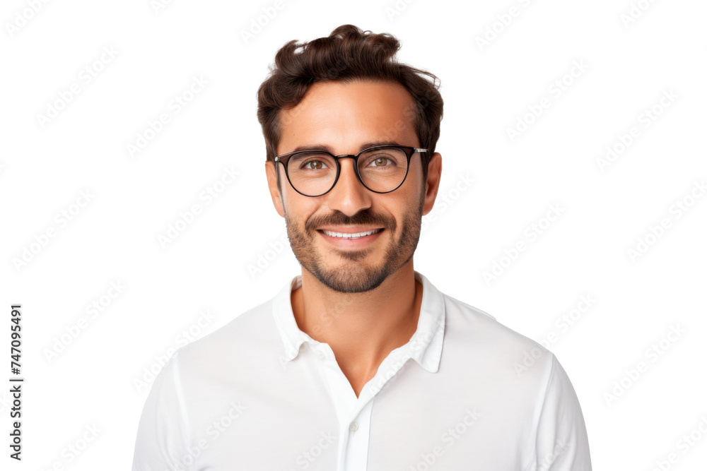 Studio portrait of handsome young Caucasian Americana man wear glasses and casual shirt with a beautiful smiling isolated on transparent png background. Studio portrait of handsome young Caucasian Americana man wear glasses and casual shirt with a beautiful smiling isolated on transparent png background.