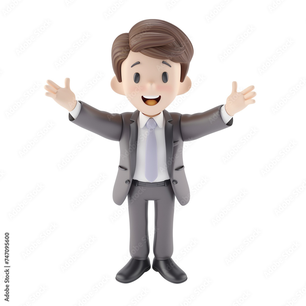 Businessman cartoon isolated on transparent. Businessman cartoon isolated on transparent.