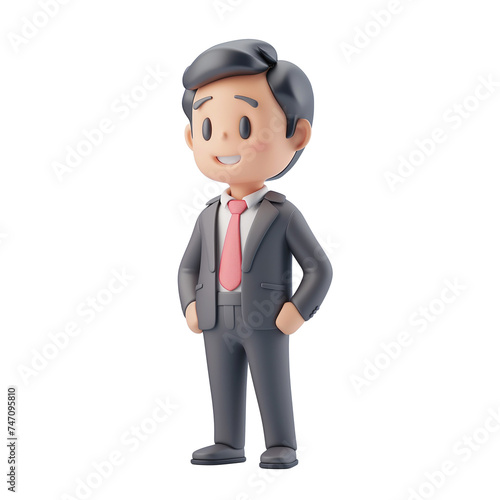 Businessman cartoon isolated on transparent.