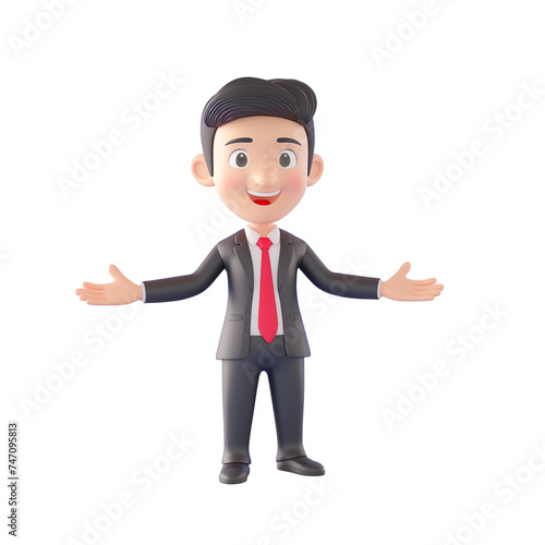 Businessman cartoon isolated on transparent. © whannsweet