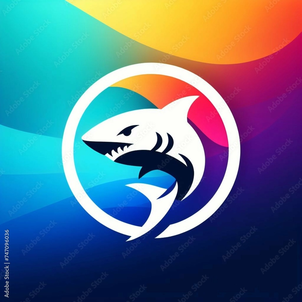 Obraz premium Colorful shark logo gradient
