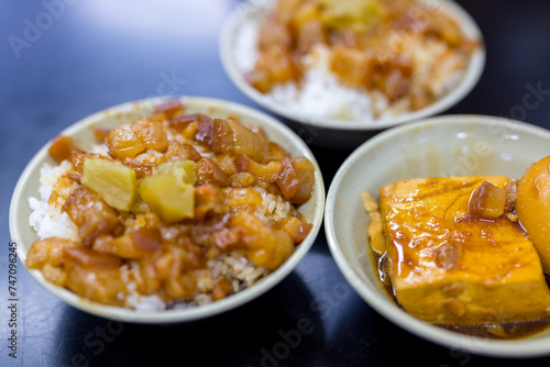 Taiwanese cuisine sweet soy sauce minced pork rice