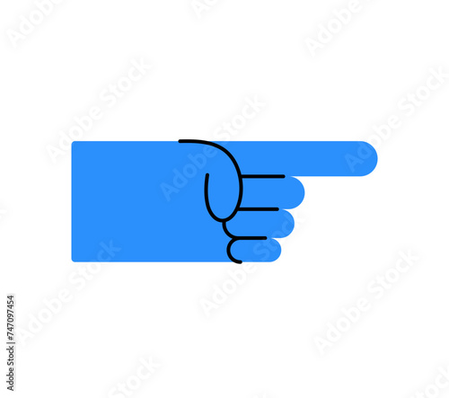 Vector illustration of hand pointing right