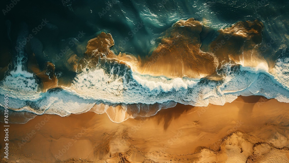 Aerial view landscape of a beautiful tropical beach on a sunny day Aerial view landscape of a beautiful tropical beach on a sunny day