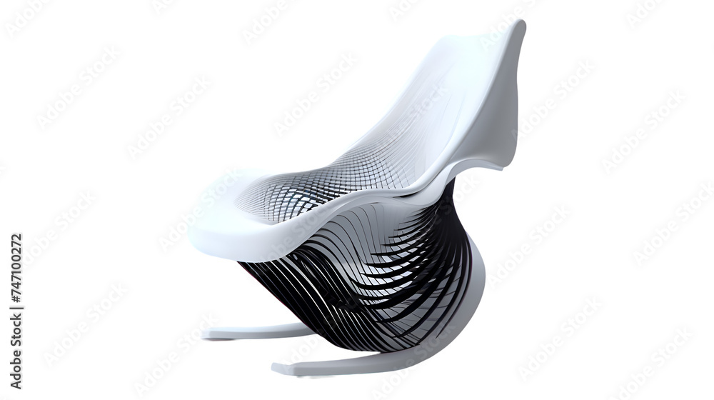 A high-tech chair design inspired by biomimicry, blending organic forms with technological elements, Transparent background A high-tech chair design inspired by biomimicry, blending organic forms with technological elements, Transparent background