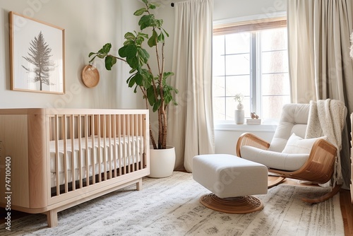 Boho-Chic Nursery Room Ideas: Light Wood Modern Boho Blend