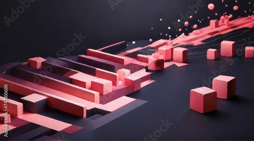 background with pink and black cube