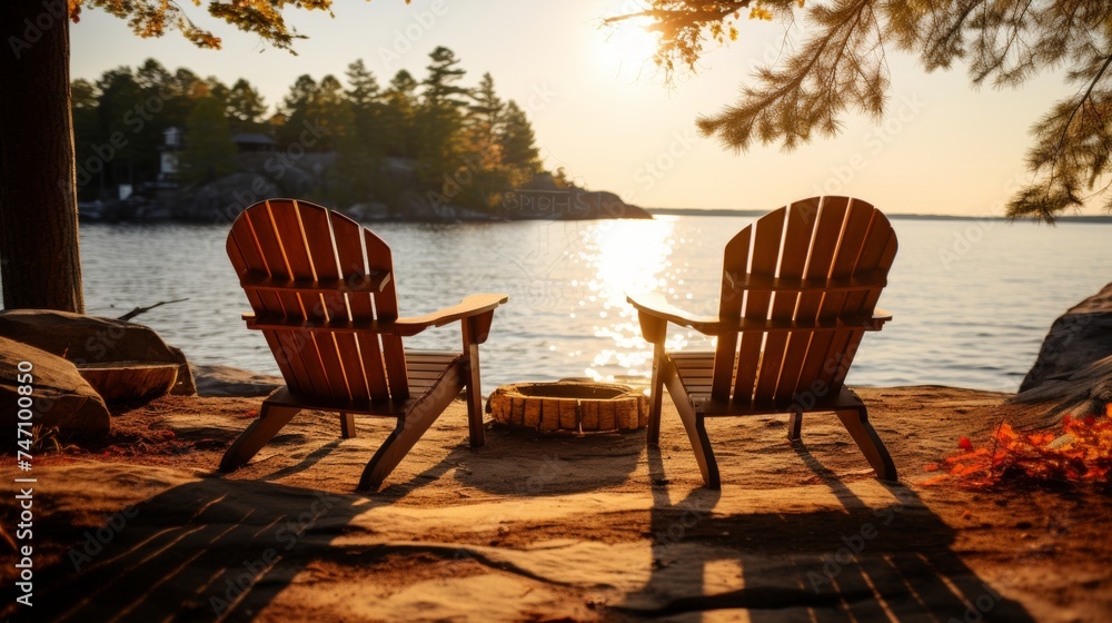 Serene lakeside escape with tall pines, whispering leaves, and distant loon calls Serene lakeside escape with tall pines, whispering leaves, and distant loon calls