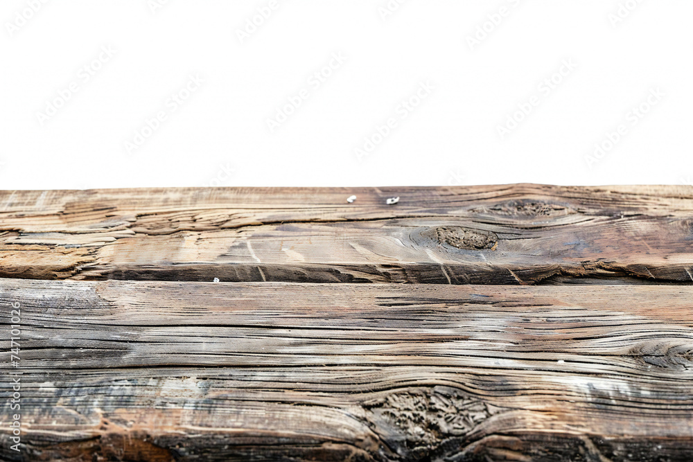 Naklejka premium Wood table isolated on transparent background Generative Ai 