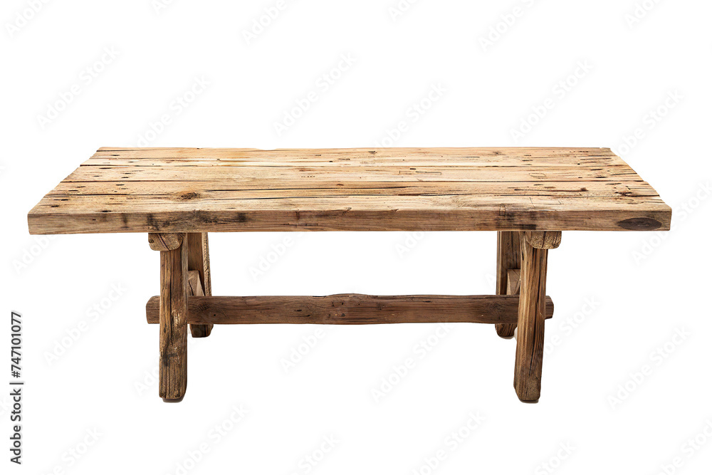 Wood table isolated on transparent background Generative Ai Wood table isolated on transparent background Generative Ai