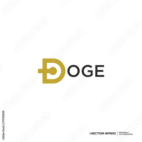 Letter D connection logo vector illustration