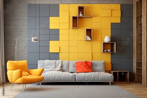 Color-Blocked Interior Wall Ideas: Elegant Fusion of Modern Wall Blocks