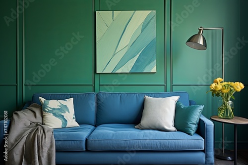 Coastal Living  Blue Green Color-Blocked Interior Wall Ideas