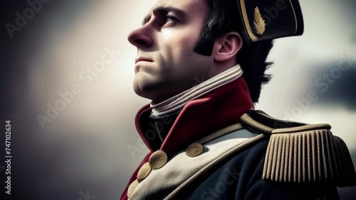 Napoleon Bonaparte, 18th 19th century soldier in military uniform, Generative AI, photo