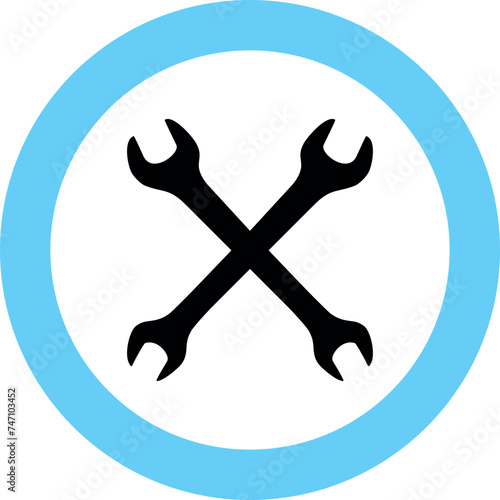 Wrench Icon in Flat Style. Vector Illustration.