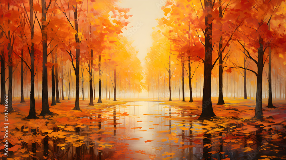 A Harmonious Dance of Colors: Capturing the Serene Beauty of Autumn Leaves