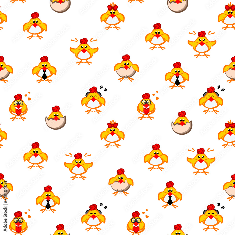 Seamless pattern with the chicks Seamless pattern with the chicks