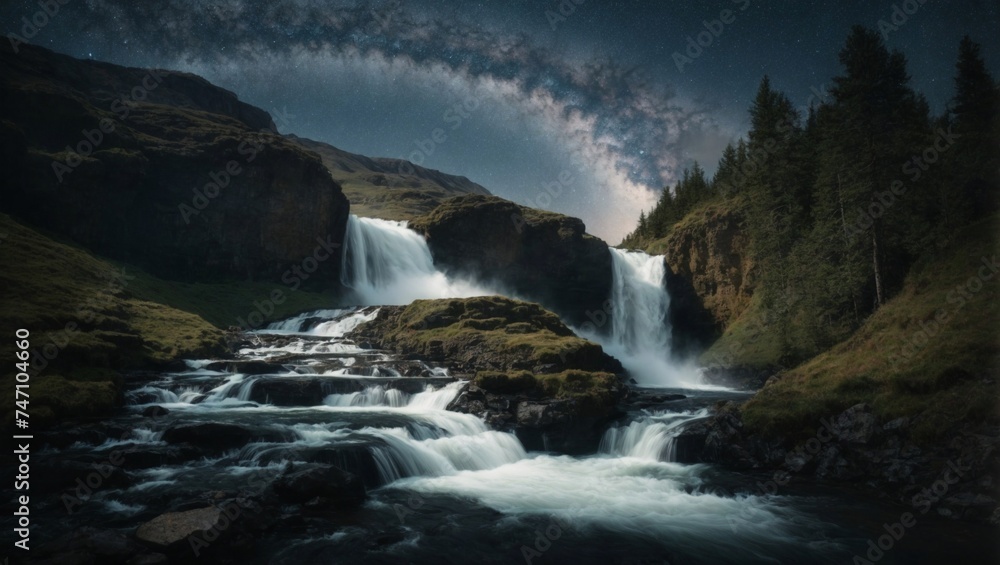 Fototapeta premium waterfall in the mountains