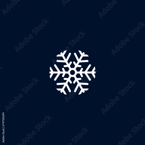 Snowflake icon. Snowflake icon image on black background