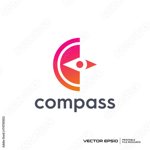 Abstract compass logo vector illustration