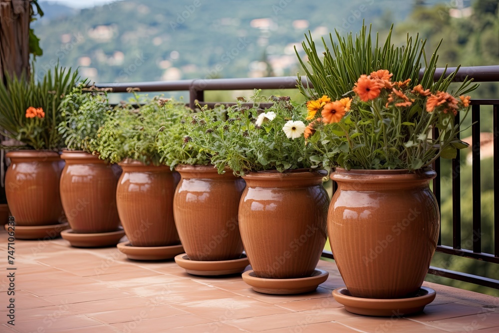 Terracotta Flower Pots: Mediterranean Balcony Design Inspirations for Apartments