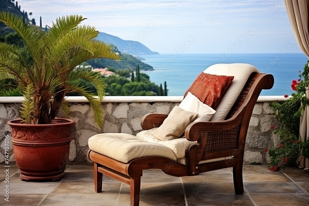 Leather Armchair Overlooking Sea: Mediterranean Balcony Design Inspirations