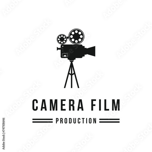 video camera icon film production logo design silhouette vector template