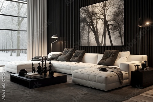 Monochromatic Living Room Ideas: Modern Villa Single Shade Style Inspiration. © Michael