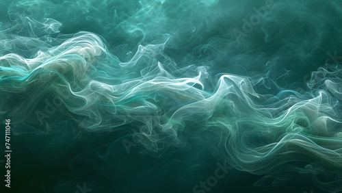 Enigmatic Elegance: Abstract Wallpaper Illustration with Green Smoke