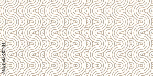 Minimal diamond geometric waves pattern and abstract circle wave transparent line. Brown seamless tile stripe geomatics create retro square line backdrop pattern background. Overlapping Pattern. photo