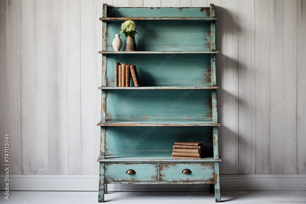 Distressed Paint Shelving Unit: Shabby Chic Bedroom Inspirations