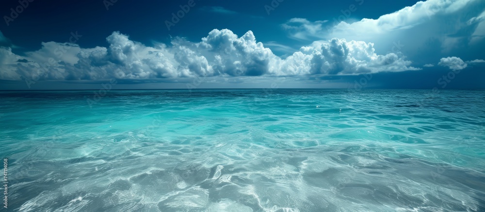 Tranquil Lake Landscape with Dramatic Cloudy Sky Reflection - Nature Serenity Scene Tranquil Lake Landscape with Dramatic Cloudy Sky Reflection - Nature Serenity Scene