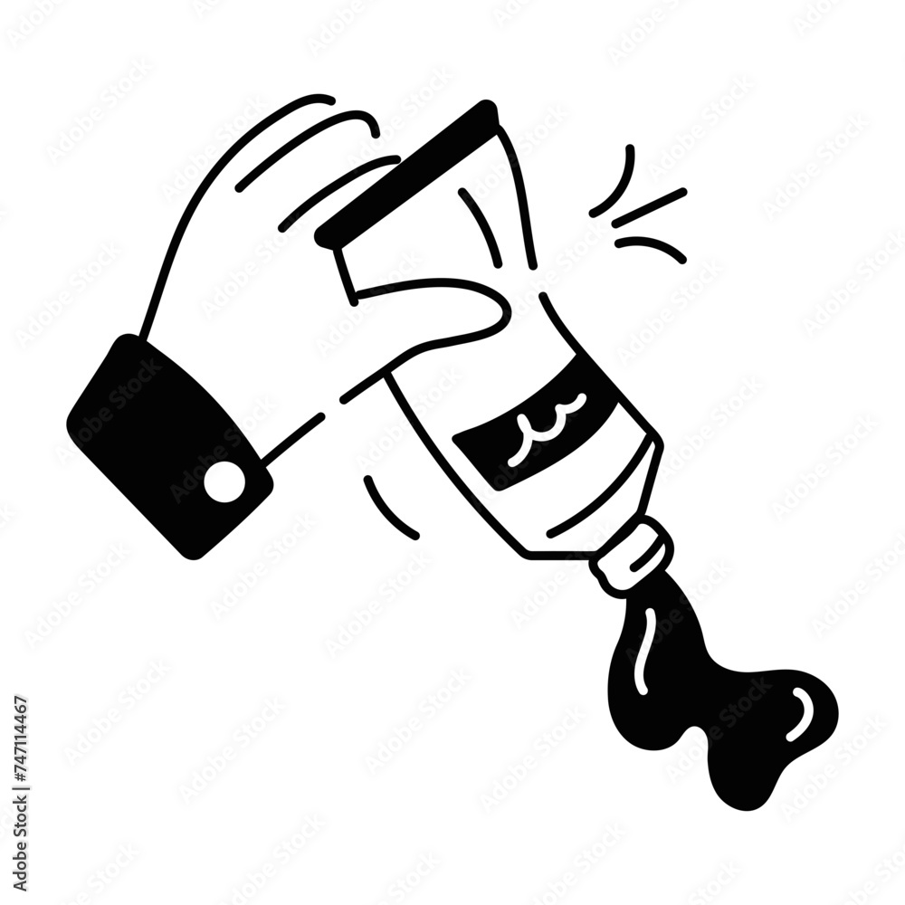 Easy to edit glyph icon of oil paint Easy to edit glyph icon of oil paint
