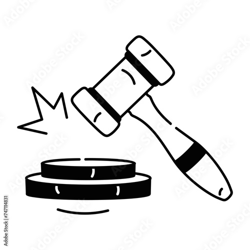 Download this glyph icon of auction hammer 