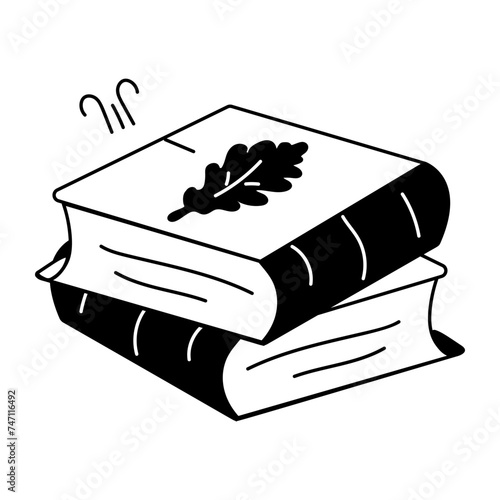 Check out this doodle icon of books 
