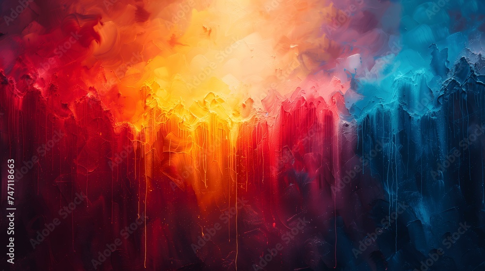 Abstract Holi Cascade Flowing Colors Painting the Sky with Vibrant Strokes
