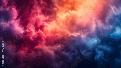 Interstellar Holi Colors A Mesmerizing Cosmic Cloud of Festive Hues 