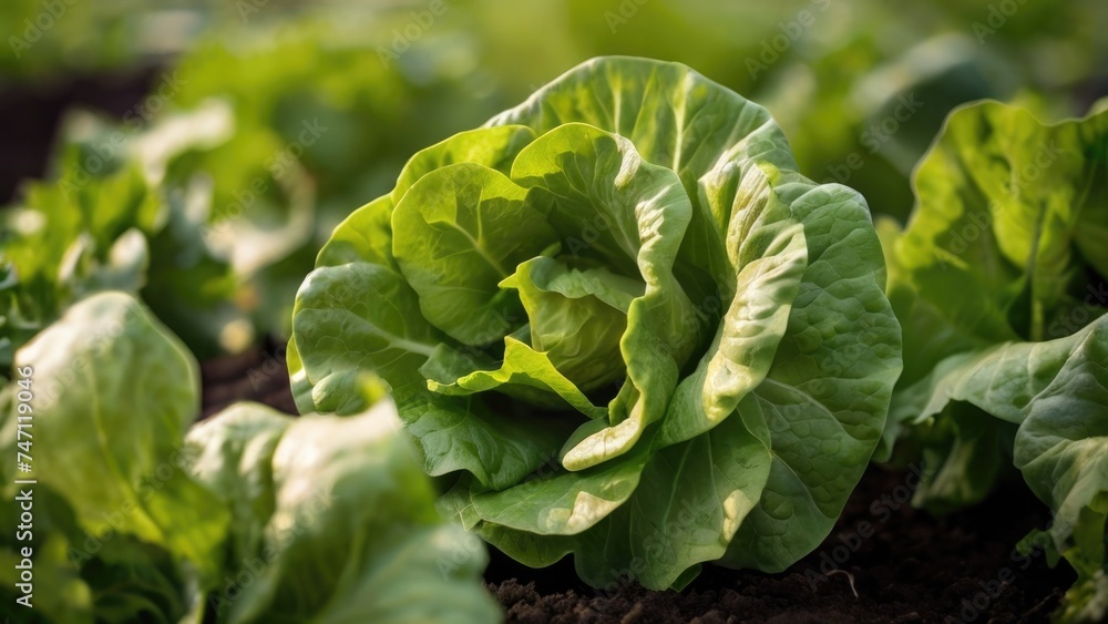 Fresh lettuce in a vegetable garden Fresh lettuce in a vegetable garden