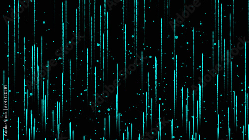 Fotografia Abstract light blue clean, soft and shiny particle moving up on black background