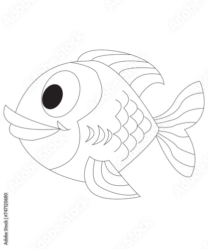 cute fish coloring page for kids